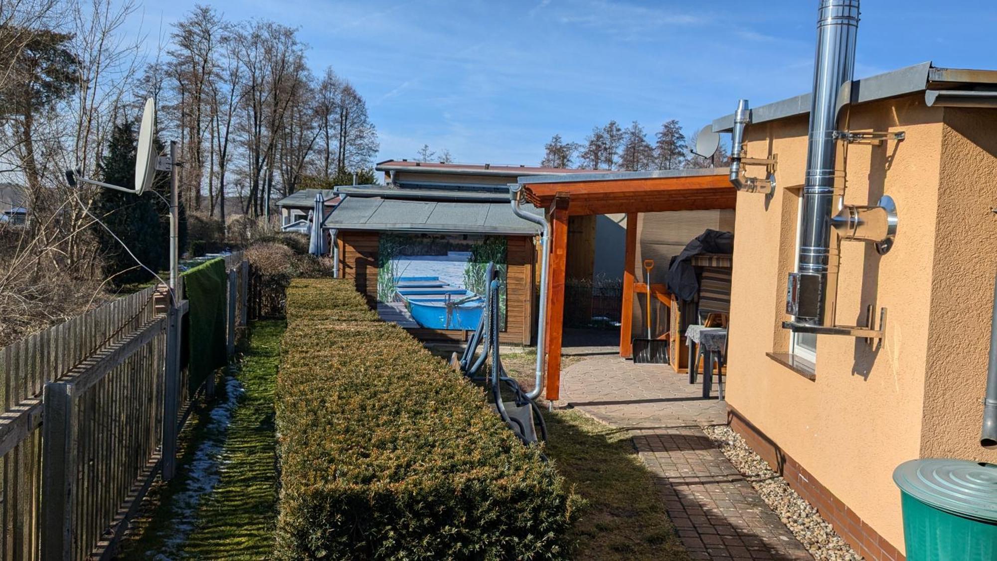 Spreewaldhaeuser Golinski Mit Kamin Am Neuendorfer See Alt Schadow Kültér fotó